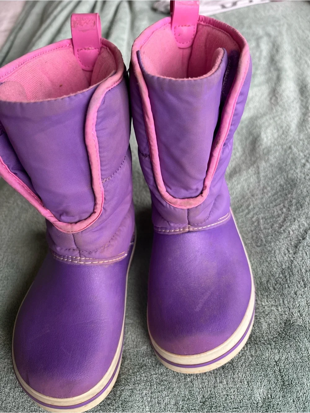 CROCS Kids Purple with Pink Trim Snow Boot